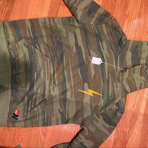 New Aviator Nation Camo Lightning Bolt sweatshirt